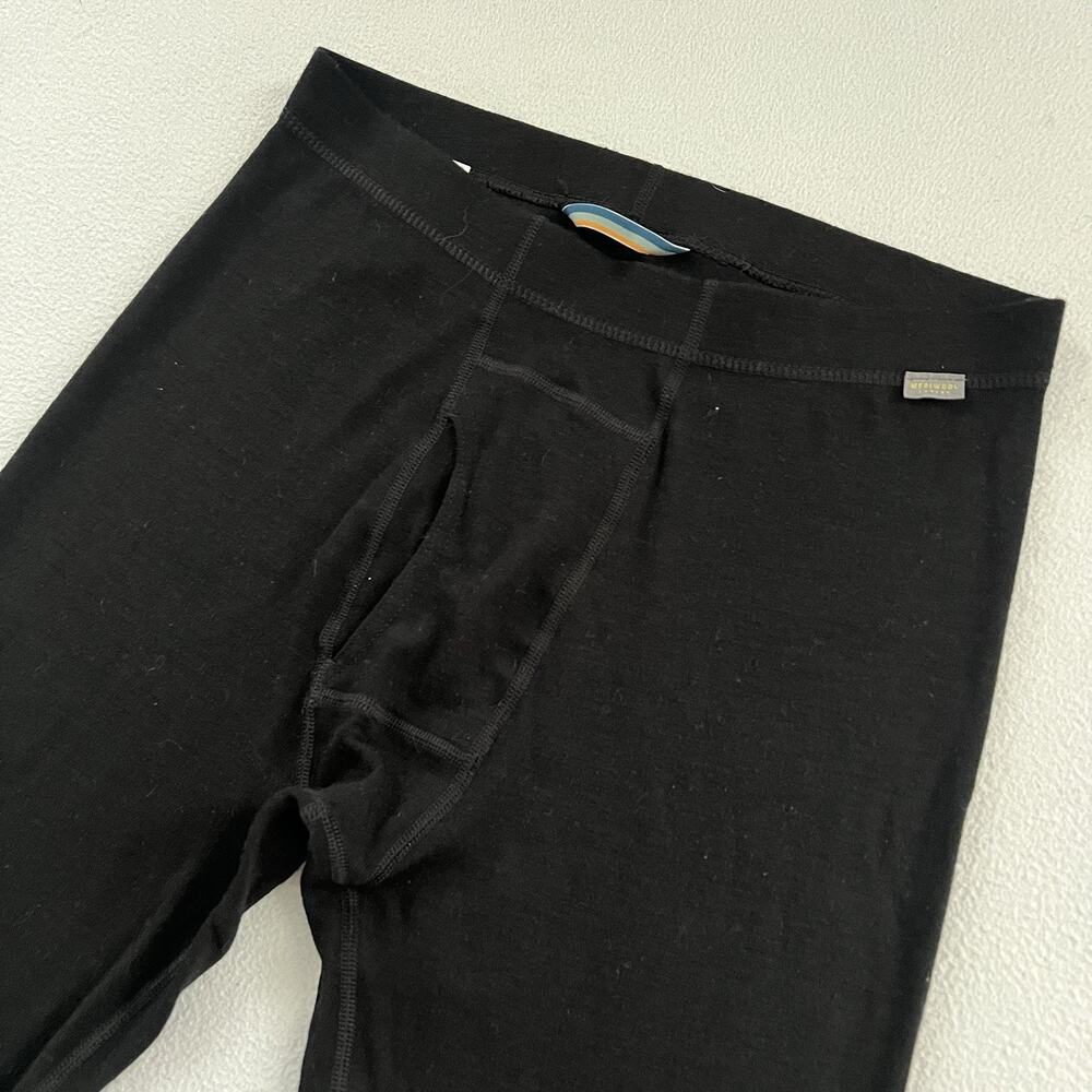 Meriwool Men Black Merino Wool Base Layers Pull On Bottom 29” Pants Thermal M